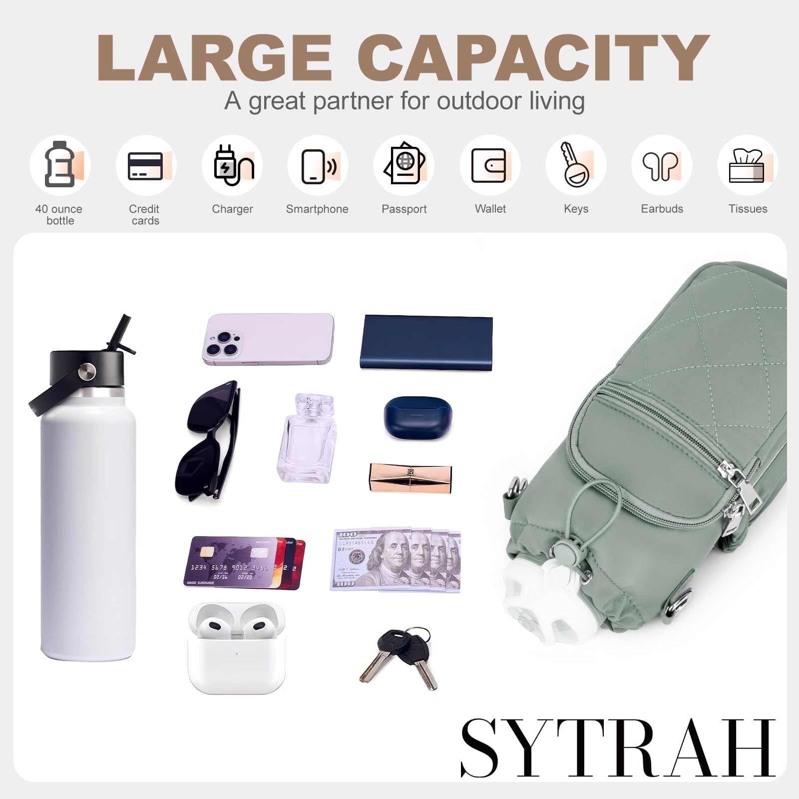 Water Bottle Carrier Bag with Strap OYESE