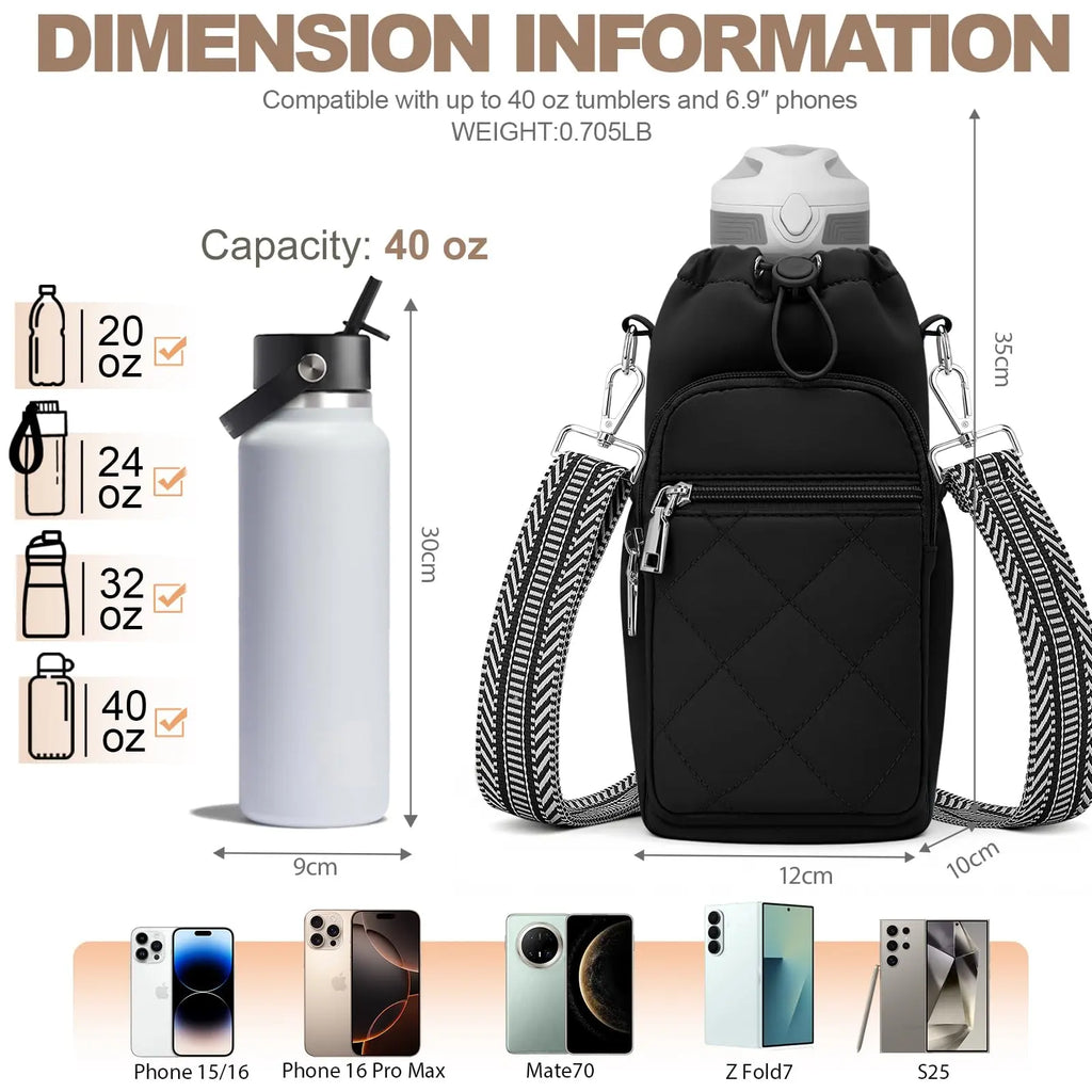 Water Bottle Carrier Bag with Strap OYESE