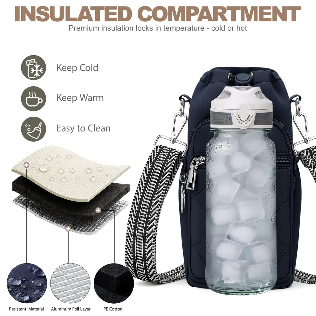 Water Bottle Carrier Bag with Strap OYESE
