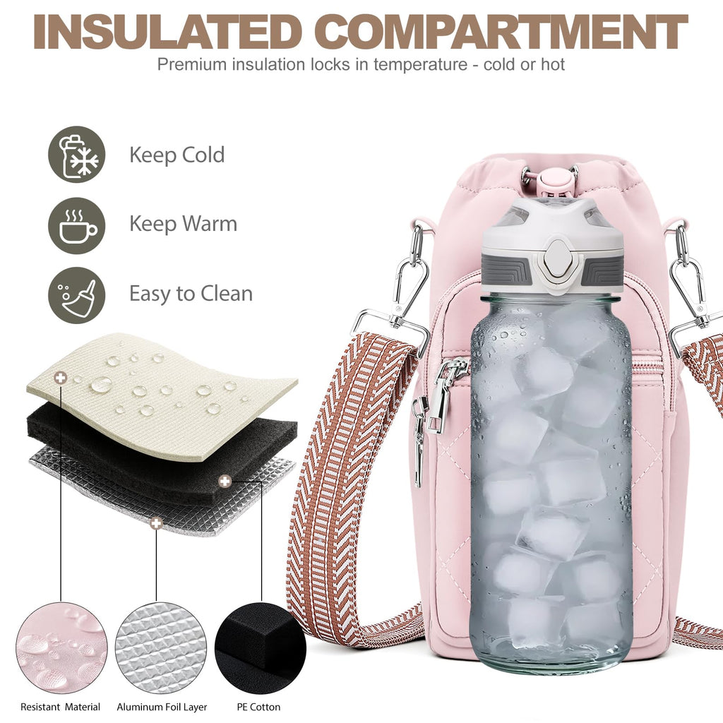 Water Bottle Carrier Bag with Strap OYESE