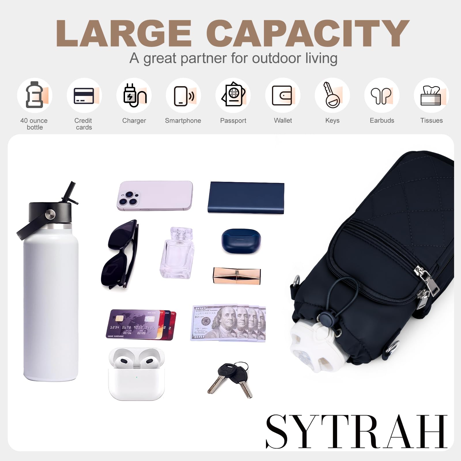 Water Bottle Carrier Bag with Strap OYESE
