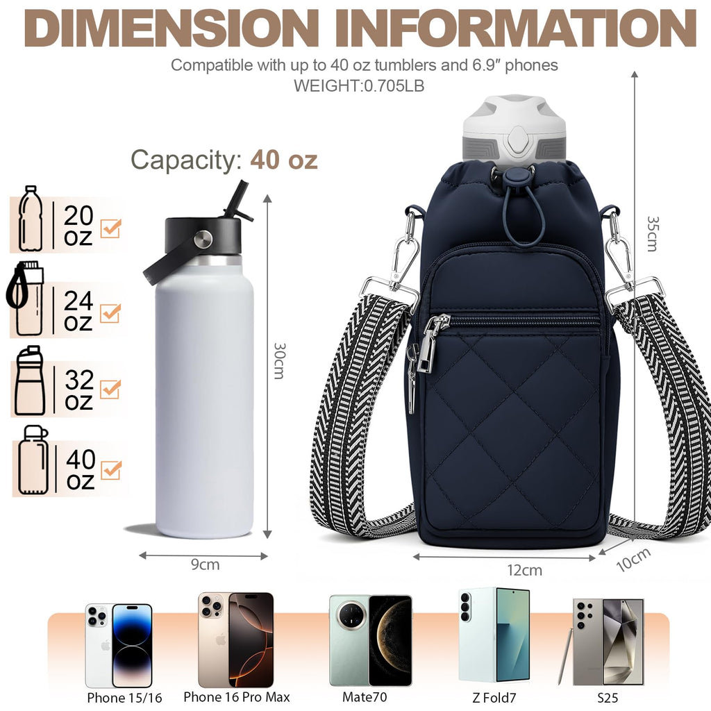 Water Bottle Carrier Bag with Strap OYESE