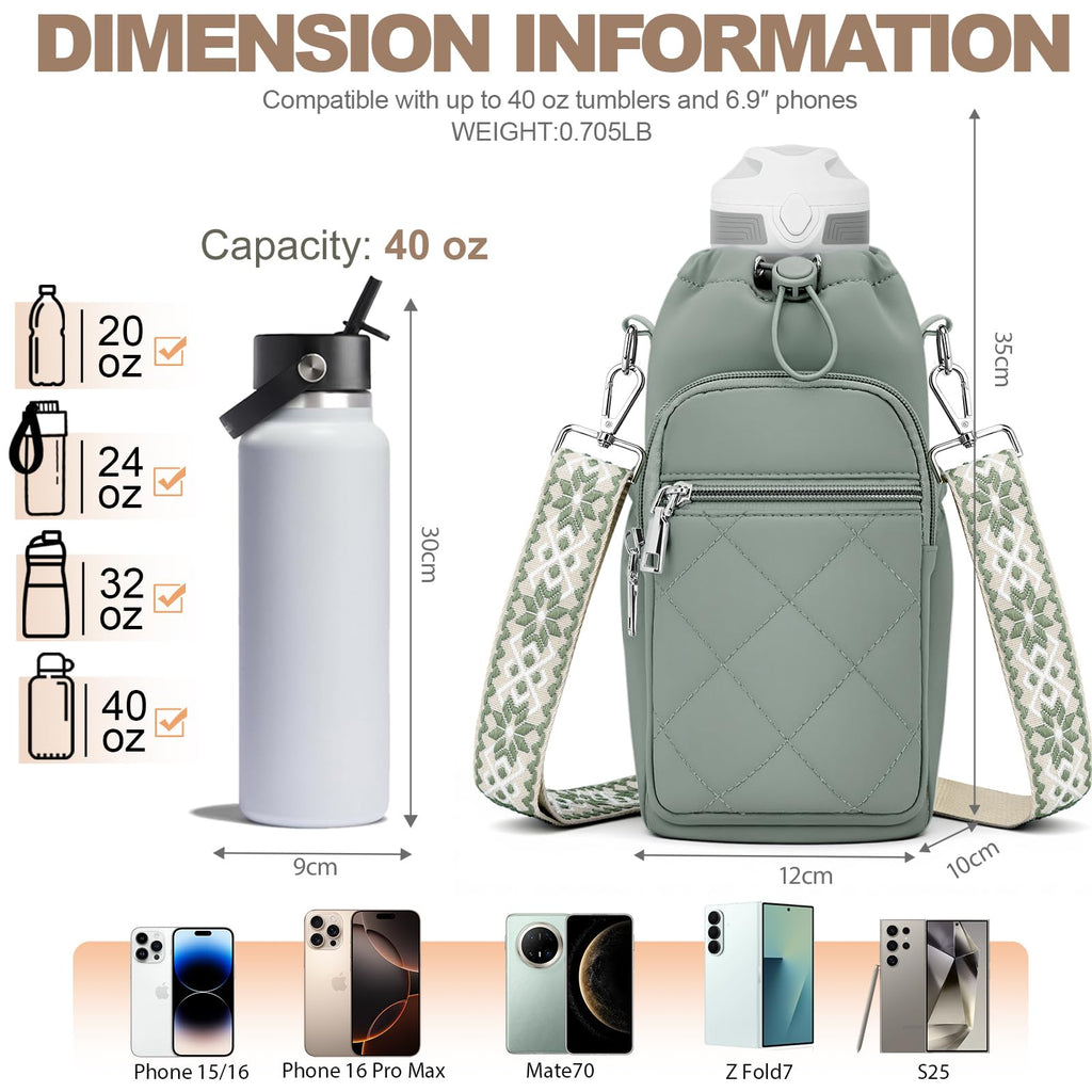 Water Bottle Carrier Bag with Strap OYESE
