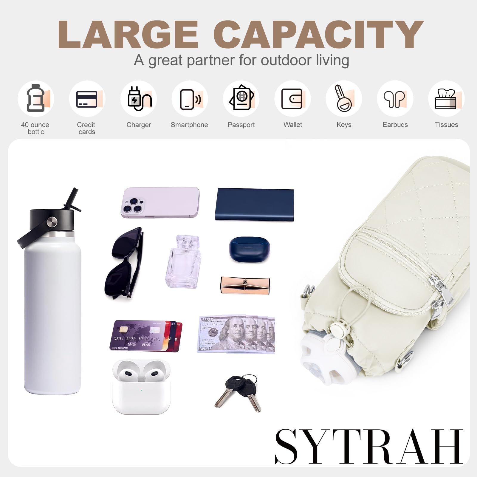 Water Bottle Carrier Bag with Strap OYESE
