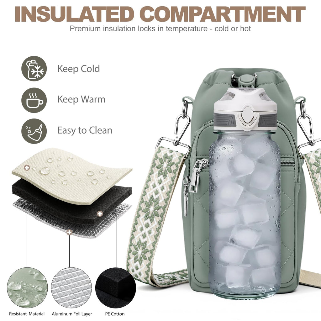Water Bottle Carrier Bag with Strap OYESE
