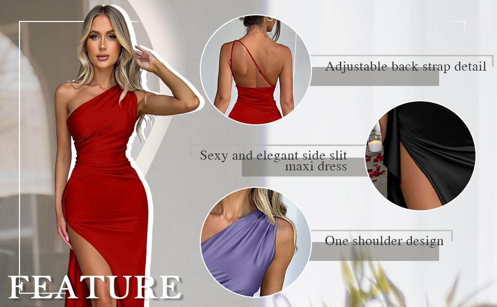 Aria One-Shoulder Satin Maxi